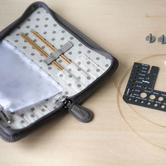 CarryC Long Fine Gauge Interchangeable Bamboo Knitting Needle Set