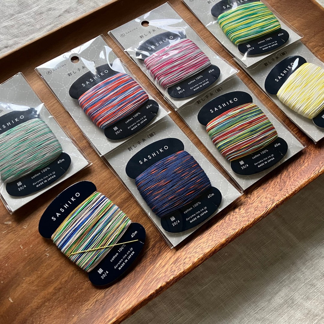 Sashiko Thread Card Multi-Color Kasuri (Thin)