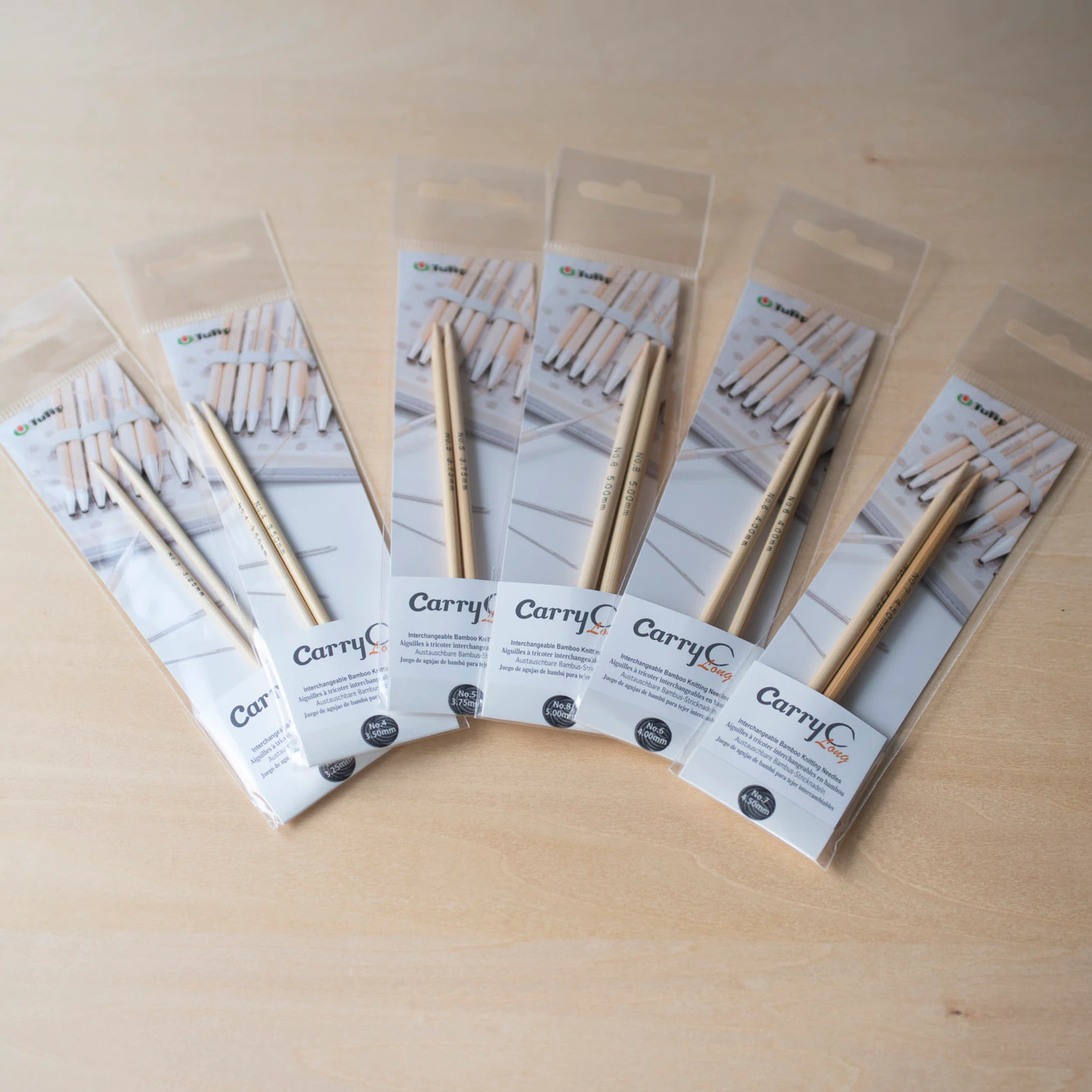 CarryC Long (5") Interchangeable Bamboo Knitting Needle Tips
