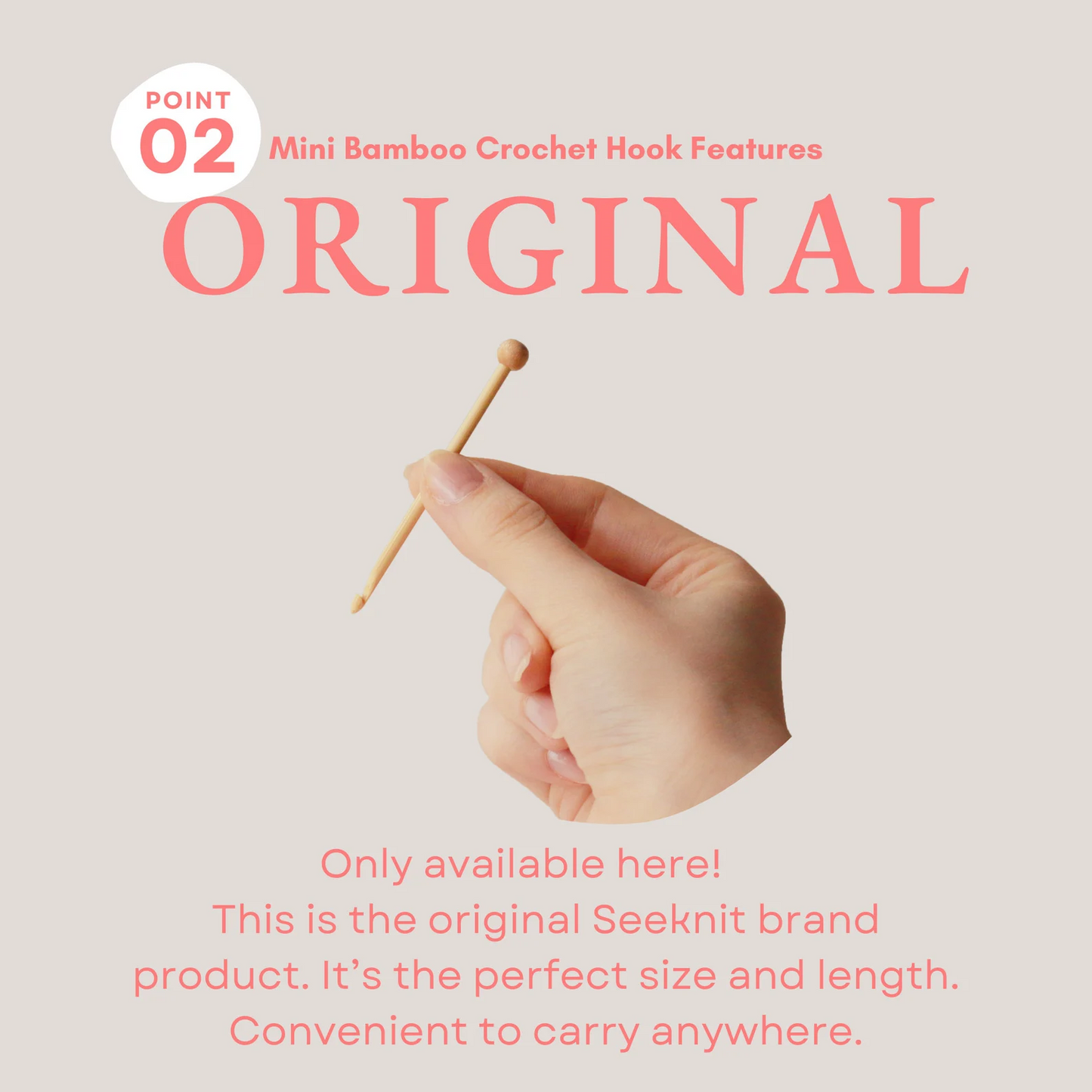 Seeknit Shirotake Mini Bamboo Crochet Hook