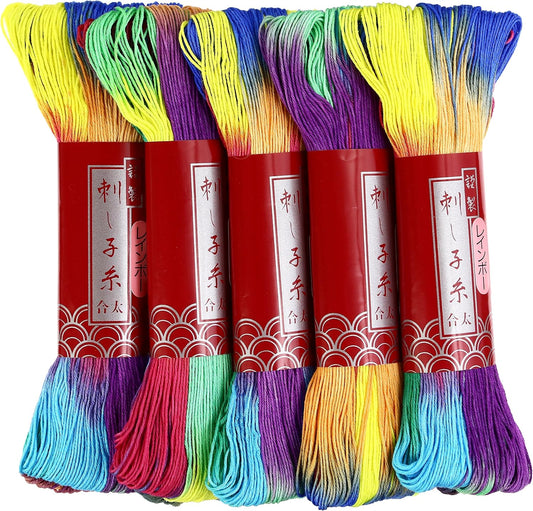 Sashiko Thread Skein (Thick) Multi Color - 100M