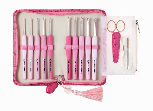 ETIMO Rose Crochet Hook with Cushion Grip Set