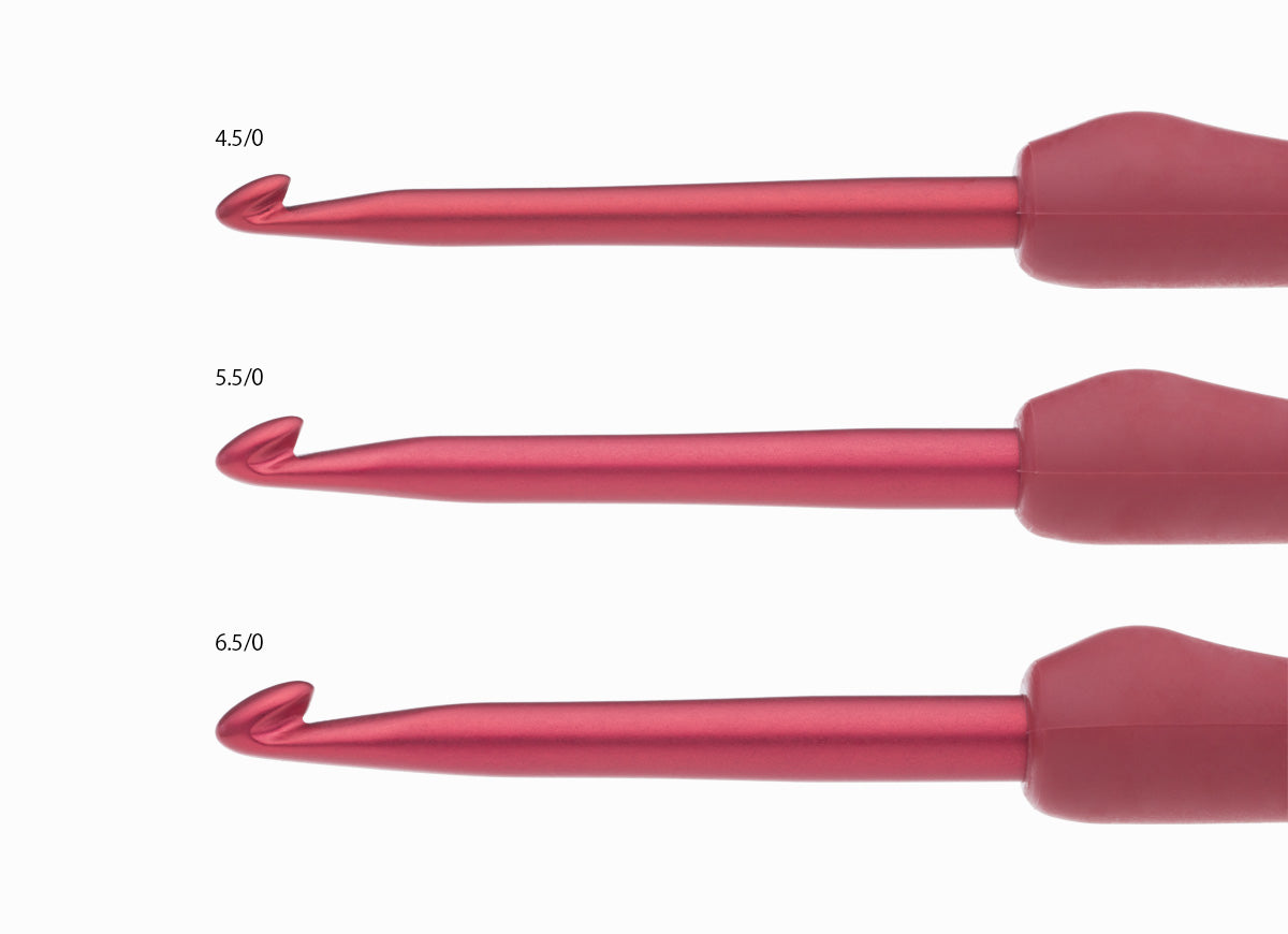 ETIMO Red Crochet Hook with Cushion Grip
