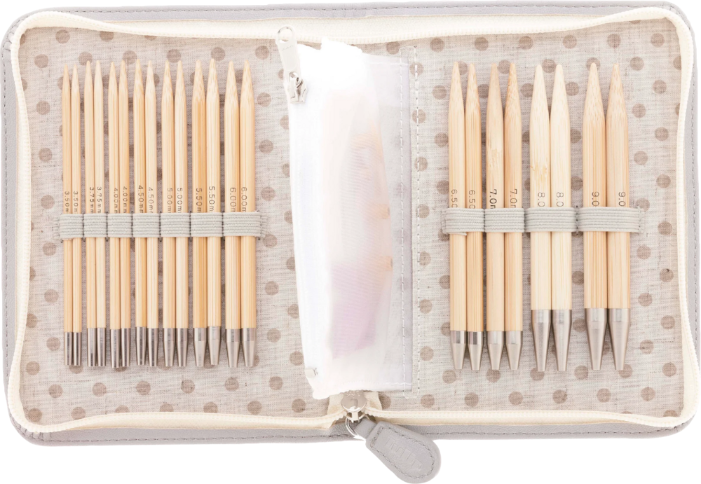 CarryC Long Interchangeable Bamboo Knitting Needle Set